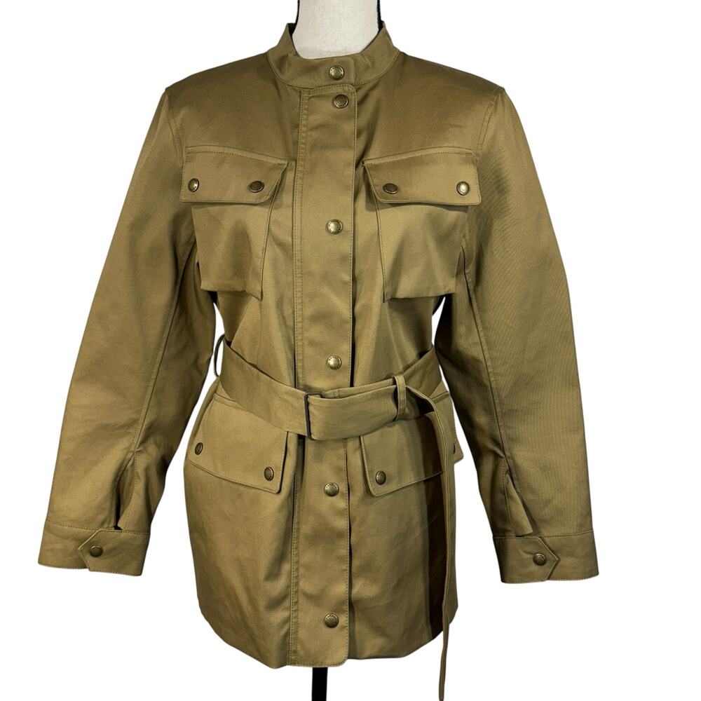 Banana Republic Small Lorraine Utility Jacket Relaxed Fit Belted Full-Zip Snaps